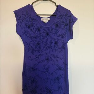 Lacy & Gibson Women's Short Sleeve Purple Top